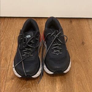 Hoka One One Black and White Athletic Shoes